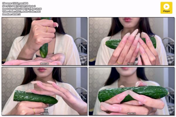 #76 - Nails Scratching Cucumber Close Up