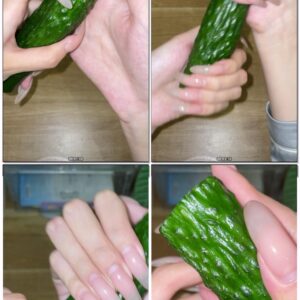 #61 - Rubbing Cucumber With Long Natural Nails