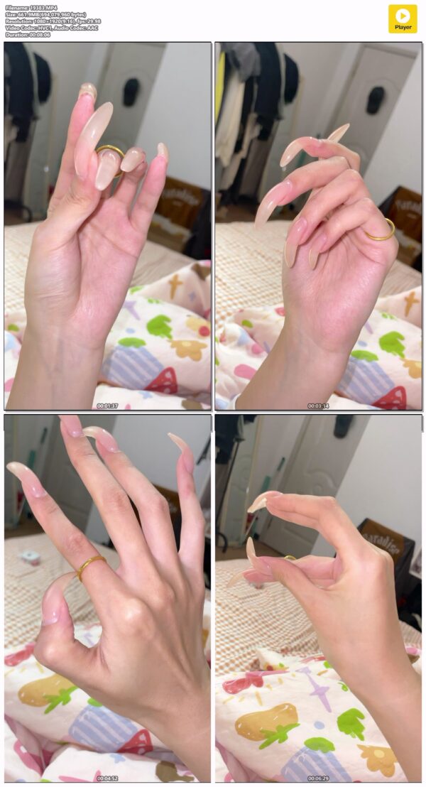 #103 - Fiddling Ring With Long Natural Nails