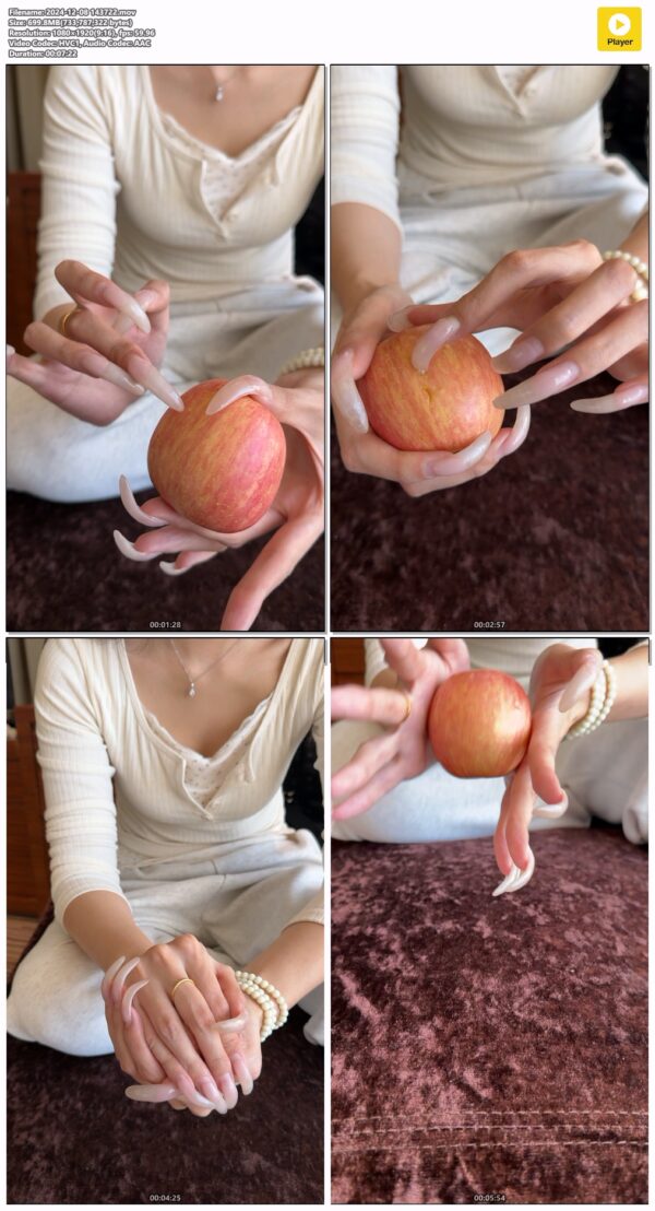 #175 - Piercing And Scratching Apple With My Long Claws