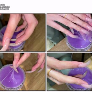 #117 - Long Shiny Nails Playing With Slime