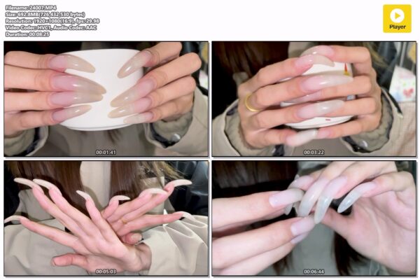 #150 - Long Natural Nails Posing On Cup