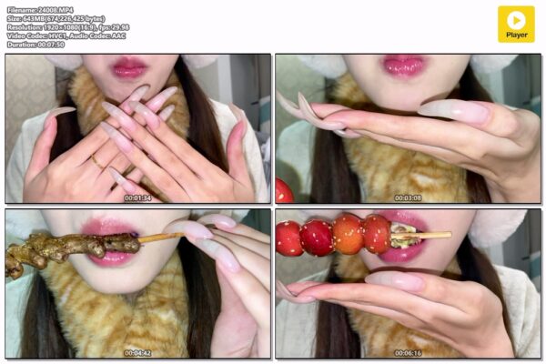 #154 - Close Up Eating With Long Natural Nails