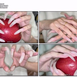 #163 - Close Up Long Clear Nails On Apple