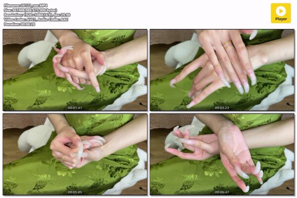 #193 - Nails And Hand Care In Green Dress