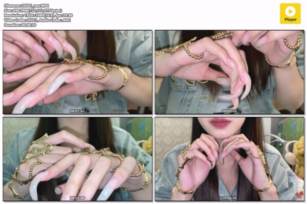 #206 - Posing My Long Natural Nails In Skeleton Gloves
