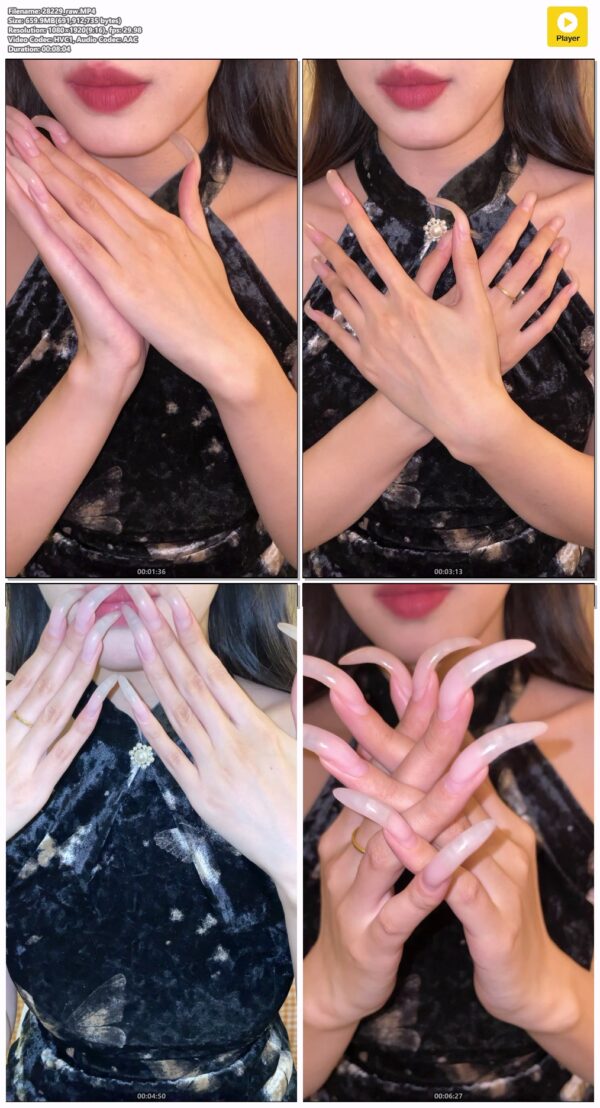 #227 - Posing My Natural Long Nails On Lips