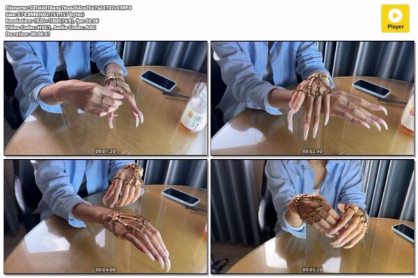 #202 - Posing Long Claws With Skeleton Glove