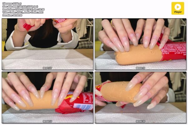 #5 - Piercing Sausage With Long Natural Nails