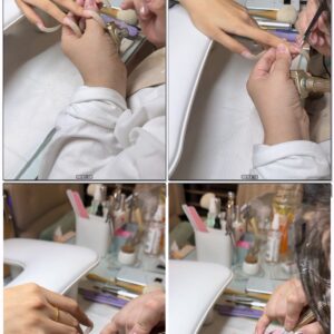 #292 - My Nail Tech Applying Clear Polish On My Nails
