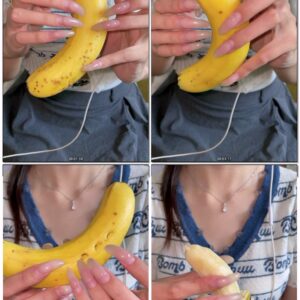 #15 - Natural long nails on banana