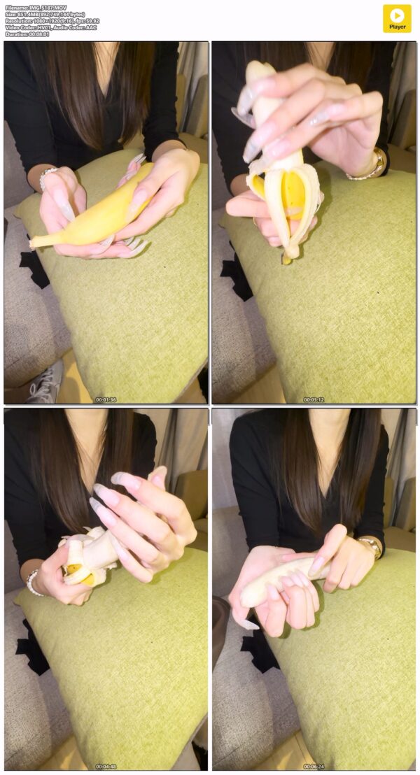#79 - Natural Bare Nails Jerking Banana