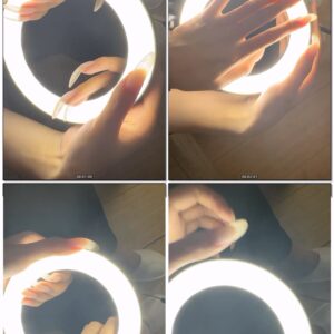 #82 - Ring Light Shining Thorugh Natural Bare Nails