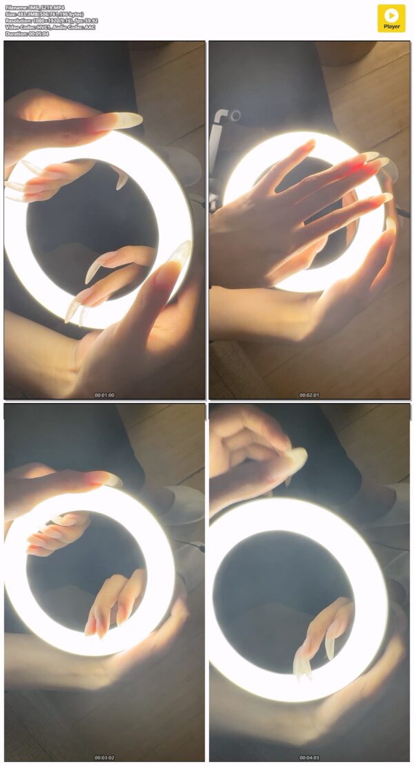 #82 - Ring Light Shining Thorugh Natural Bare Nails