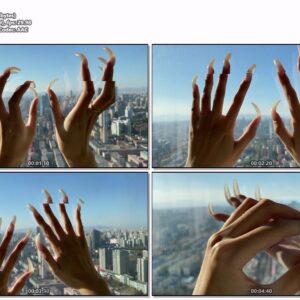 #172 - Long Natural Nails Tapping Window