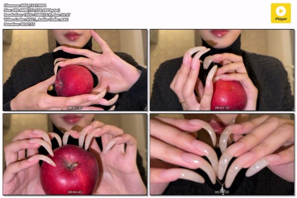 #267 - Close Up Piercing Apple With Long Claws