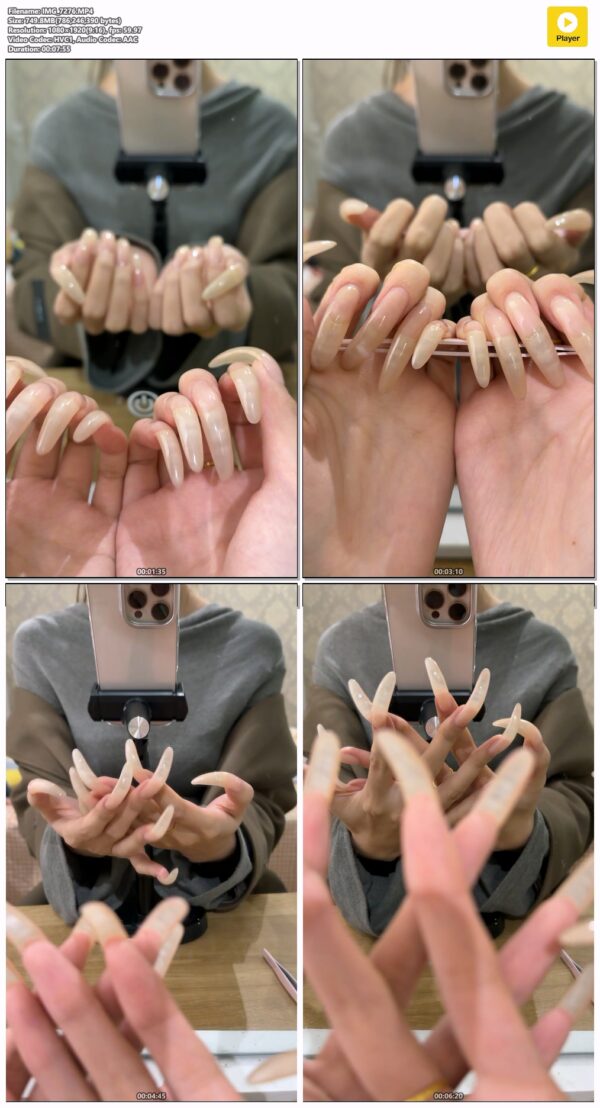 #275 - Showing Off My Very Long Nails In Mirror