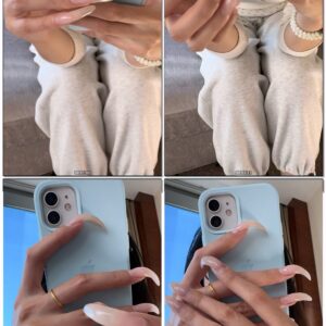 #191 - Posing Long Natural Nails Close Up On Phone