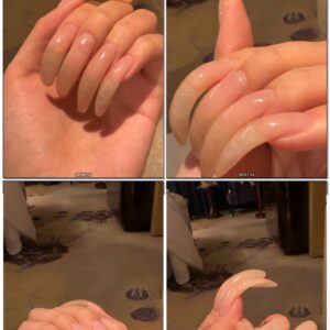 #235 - Shiny Clear Long Nails Close Up