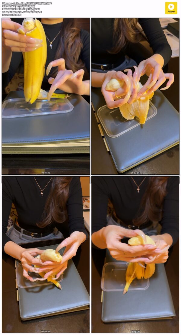 #241 - Jerking Banana With Long Shiny Nails
