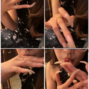 #295 - Eating Yoghurt Using My Long Nails