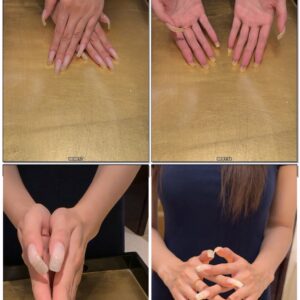 #328 - Square Long Nails Tapping Golden Table