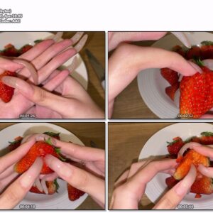 #314  - Shiny Long Clear Nails Piercing Strawberries