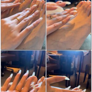 #452 - Posing My Shiny Natural Nails With Feet