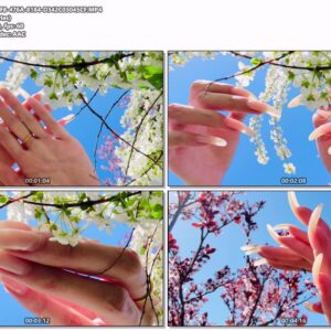 #445 - Natural Nails Posing With Flowers