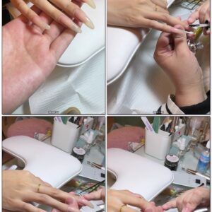 #532 - Manicurist Applying Clear Polish On Long Nail Beds