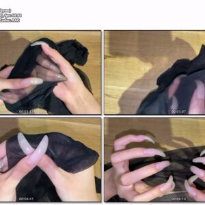 #525 - Long Natural Nails Through Stockings