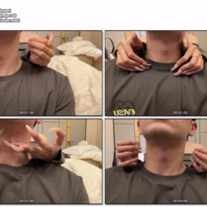 #653 - Long Beautiful Natural Nails On His Neck