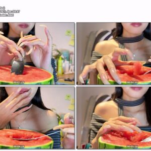#597 - Eating Watermelon With Long Natural Nails