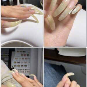 #727 - Long Shiny Curved Nails At The Manicurist