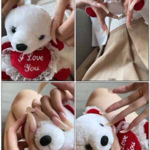 #744 - Long Shiny Nails On Teddy Bear