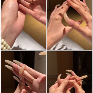 #802 - Showing Palms And Long Nails Undersides