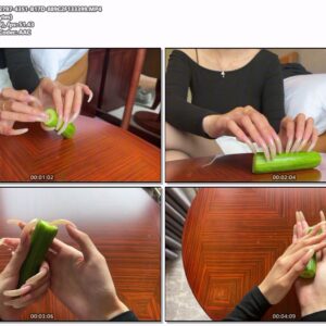 #804 - Tapping Cucumber With Long Shiny Natural Nails