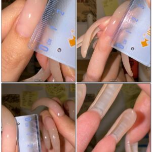 #828 - Close Up Measuring Of My Long Curved Nails And Nailbeds