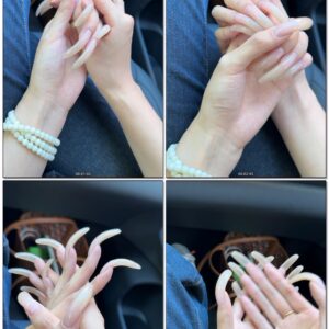 #819 - First Person View Of My Clear Shiny Nails In The Car
