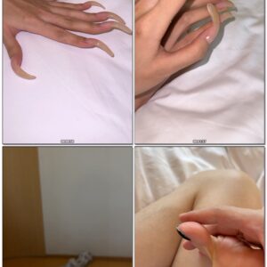 #825 - Long Natural Nails On Bed Sheets
