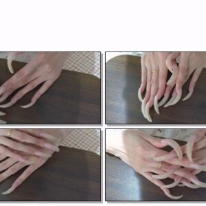 #159 – VR/3D – Close Up Of My Long Curved Nails On Table