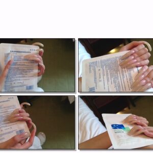 #173 – VR/3D – Posing My Long Shiny Nails On White Bag