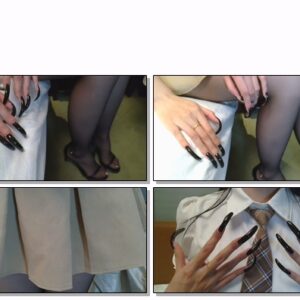 #150 – VR/3D – Posing My Long Black Nails With White Shirt