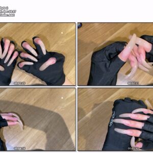 #875 - My Shiny Long Natural Nails In Fingerless Gloves