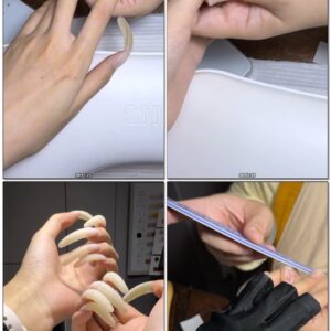 #866 - Long Nails Manicure With Fingerless Gloves Pt.1