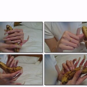 #231 – VR/3D – Close Up Of My Long Nails Piercing Banana