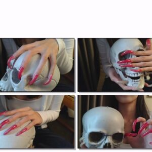 #186 – VR/3D – Pink Logn Natural Nails On Toy Skull