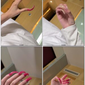 #935 - Posing Shiny Nails And Pink Polish Nails