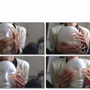 #384 – VR/3D – Covering Foam Head With My Long Curved Nails