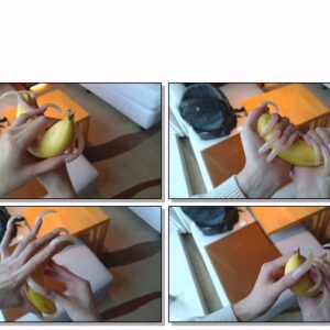 #419 – VR/3D – Bright Long Shiny Nails Show With Banana